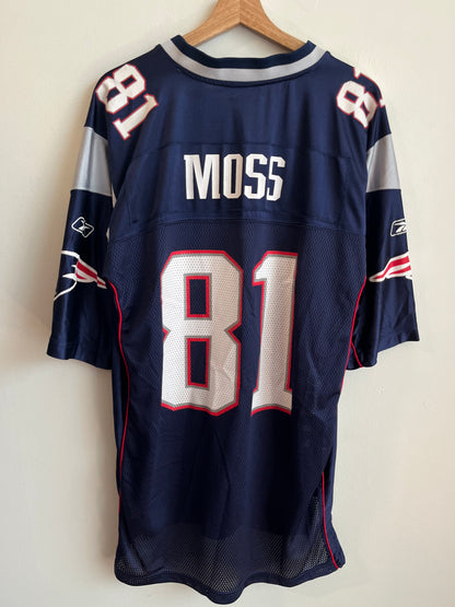 00s New England Patriots Randy Moss Reebok Jersey (L)