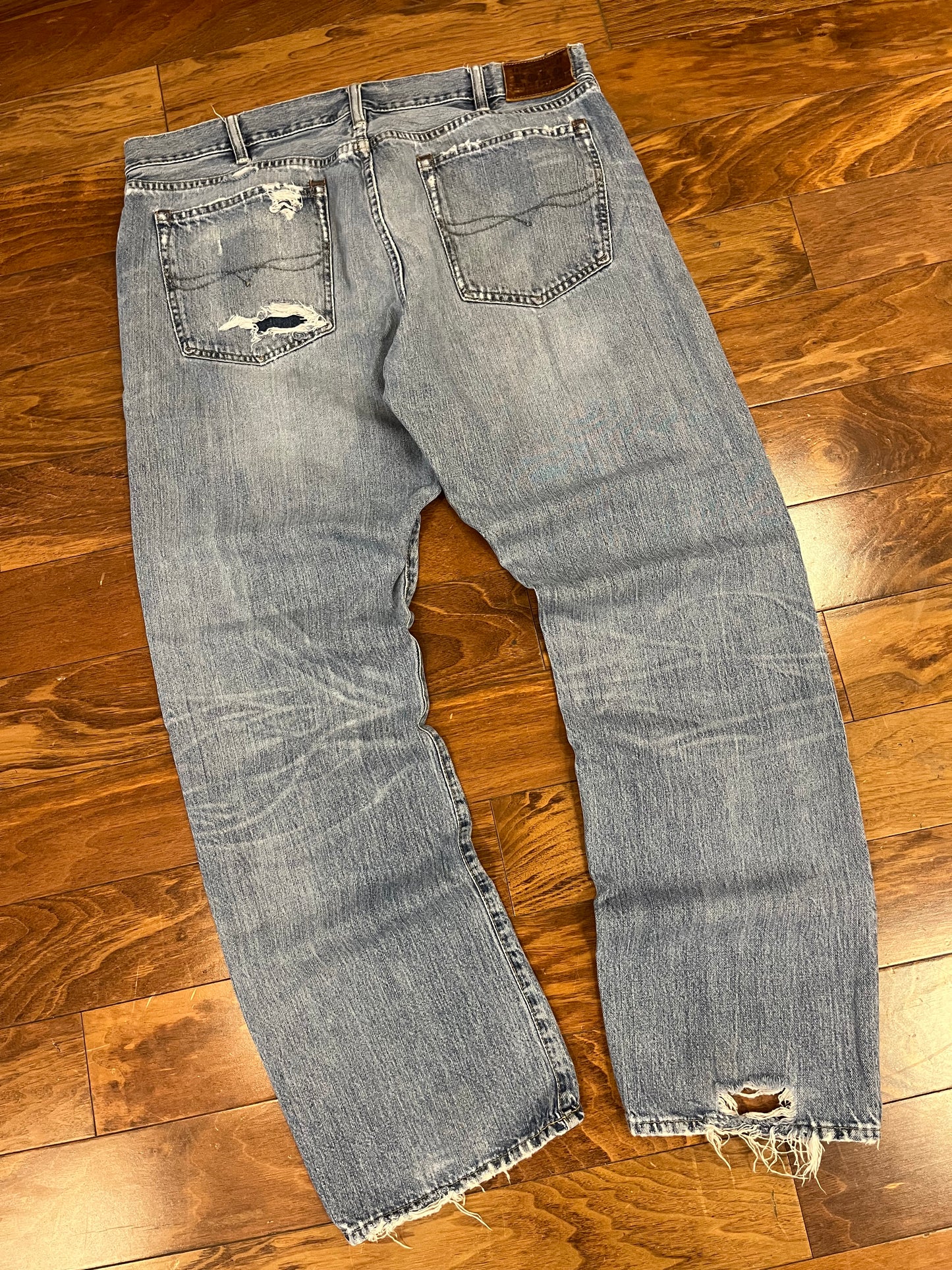 00s Polo Ralph Lauren Distressed Bootcut Jeans (38 x 32)