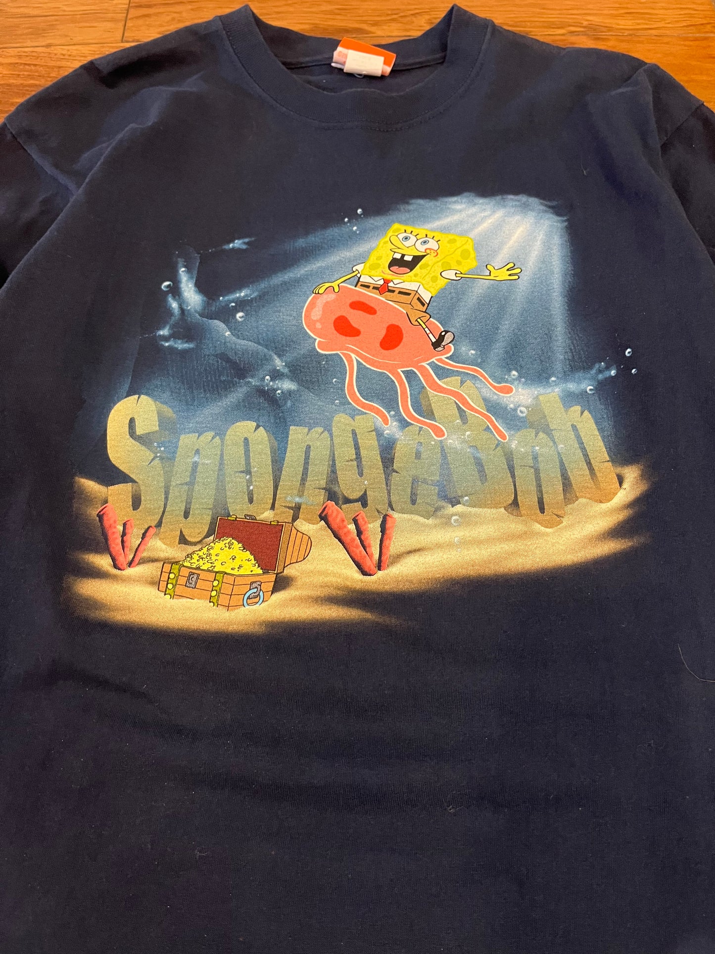 2002 Nickelodeon SpongeBob Vintage Graphic Cartoon Tee (L)