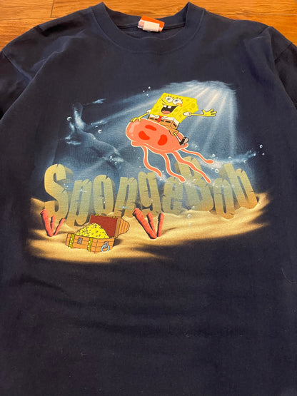 2002 Nickelodeon SpongeBob Vintage Graphic Cartoon Tee (L)