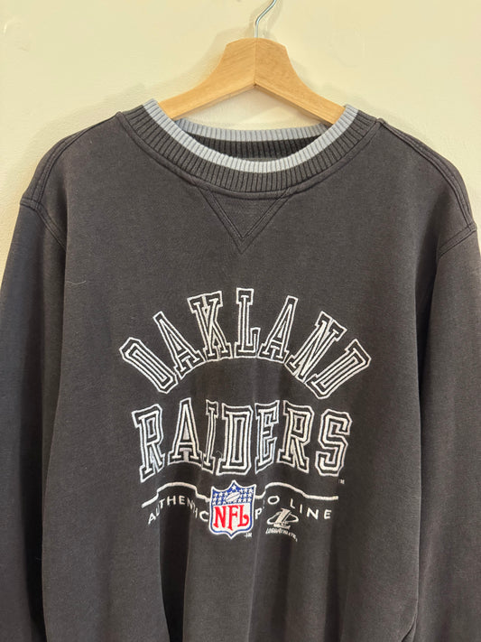 90s Oakland Raiders Vintage Logo Athletic Faded Crewneck (M)