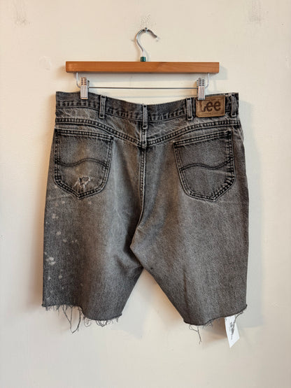 90s Lee Faded Black Distressed Shorts (36)