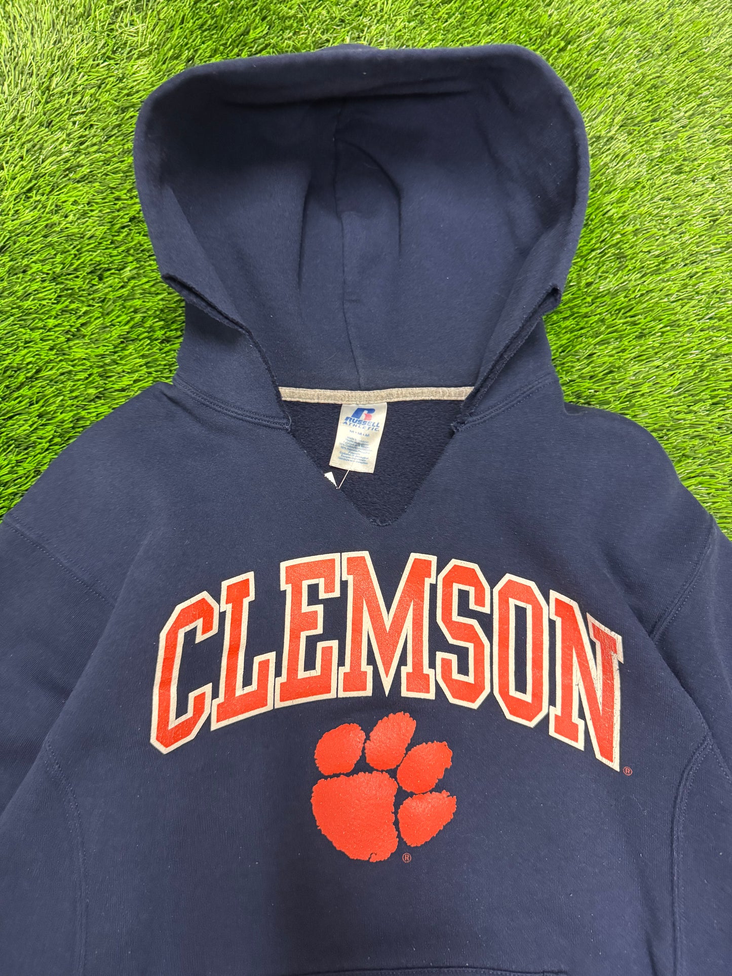 00s University of Clemson Russell Vintage Distressed Hoodie (M)