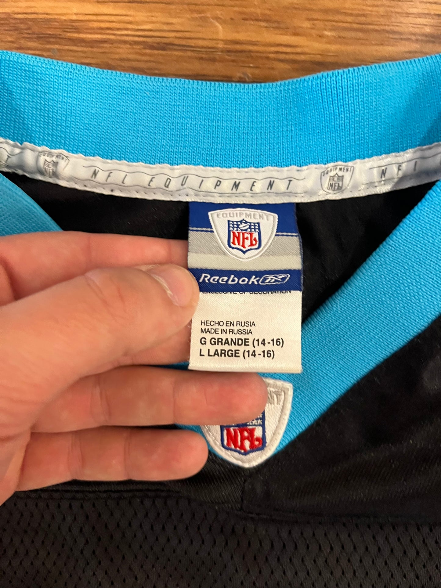 00s Carolina Panthers Julius Peppers Home Jersey (Youth L)