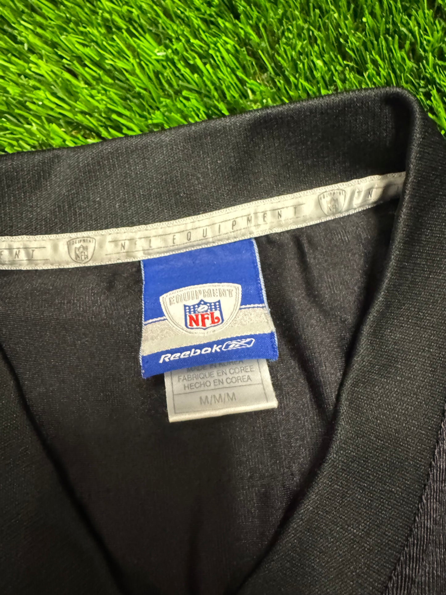 00s NY Jets John Abraham #94 Black Alternate Reebok Vintage NFL Jersey (M)