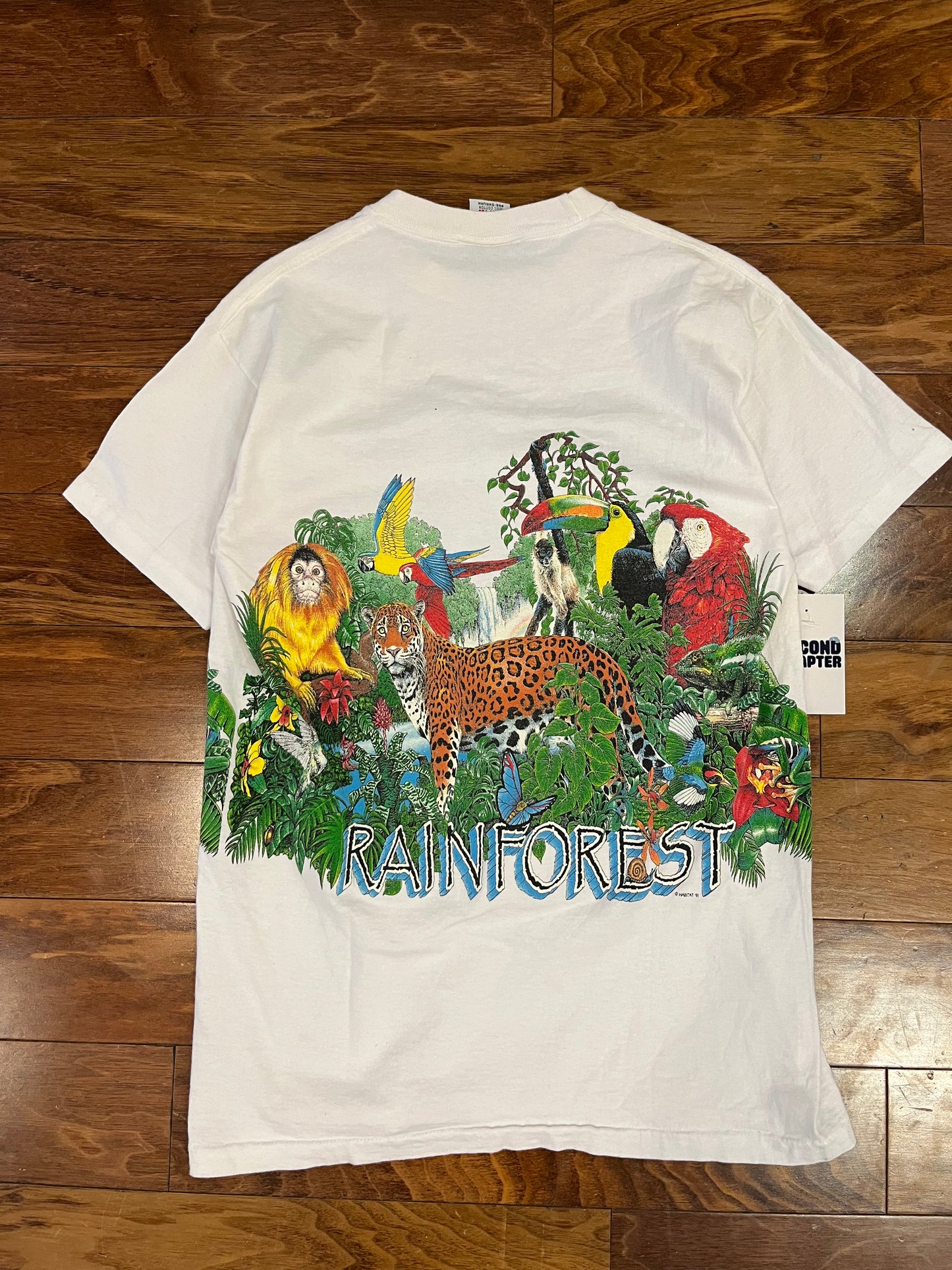 90s Rainforest Nature Wrap Around Tee (M)