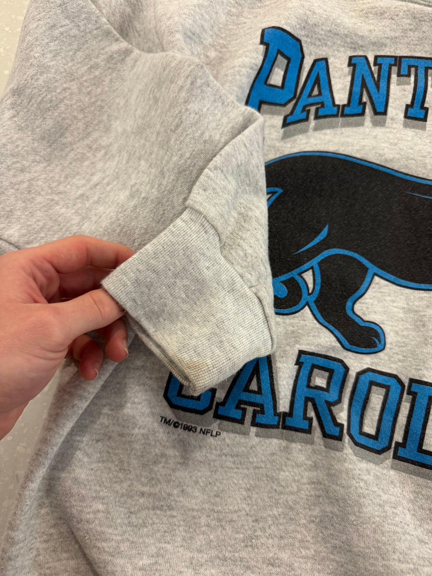 90s Carolina Panthers OG Cat Stained Crewneck (XL)