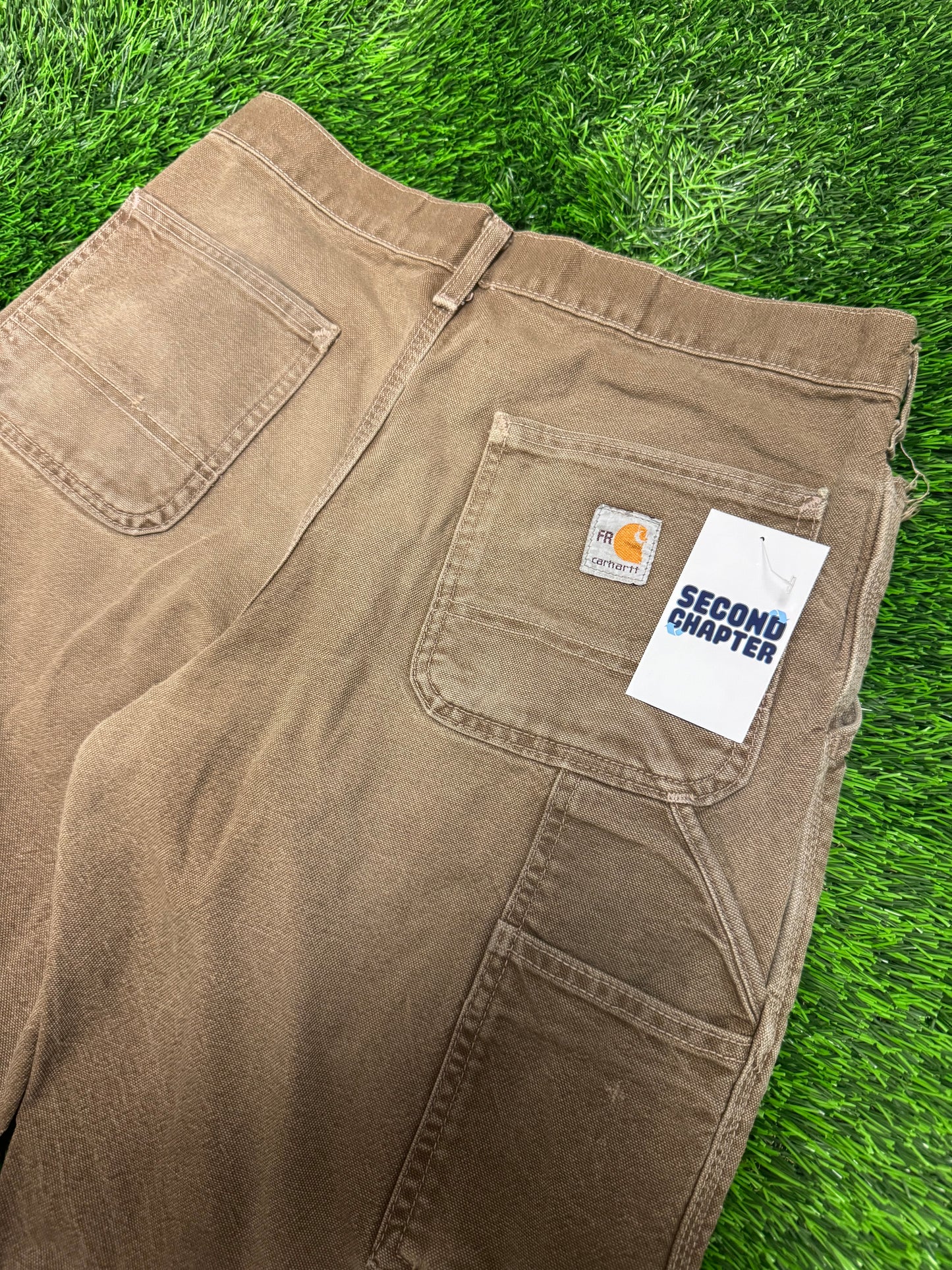 Carhartt Fire Resistant Distressed Faded Workwear Carpenter Pants (30 x 32)