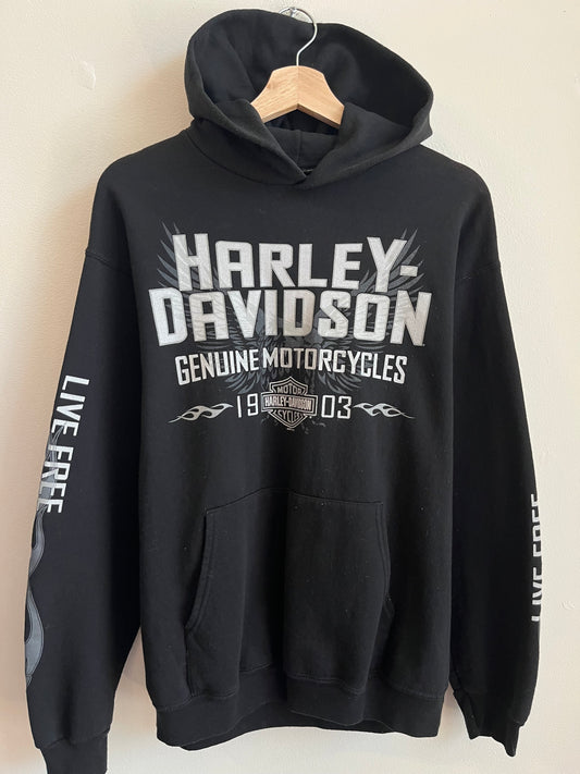 2010 Harley Davidson Flames Sleeve Hit Tampa, FL Hoodie (M)