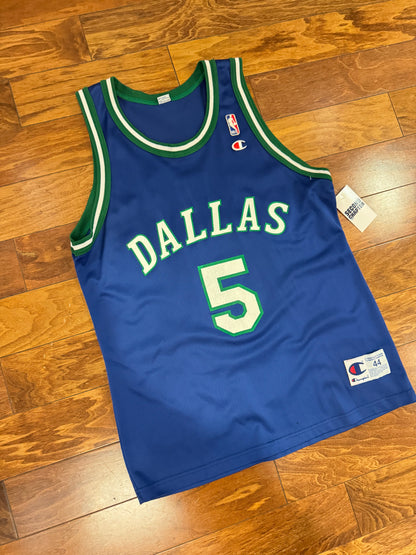 90s Dallas Mavericks Jason Kidd #5 Champion Vintage NBA Jersey (M)