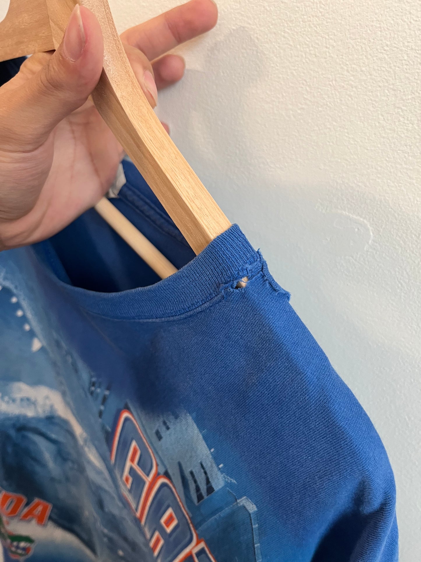 2010s Florida Gators UF Distressed AOP Blue Tee (XXL)