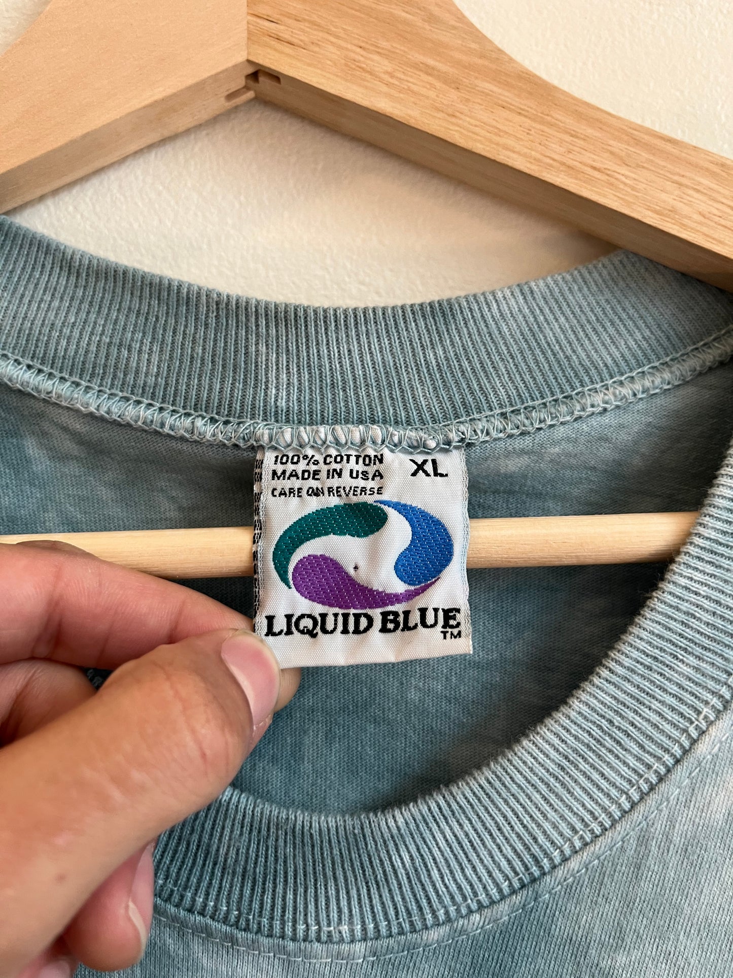 1997 Star Wars Yoda Liquid Blue Tie Dye Tee (XL)