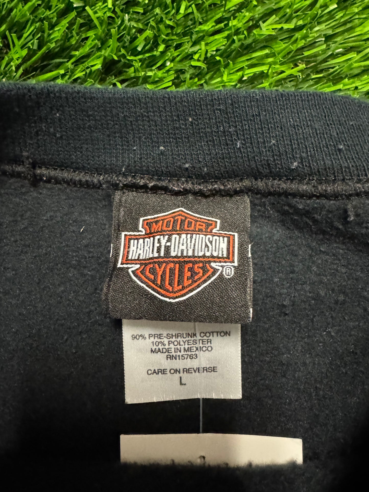 2005 Harley Davidson Vintage Blue Flames Tribal Baltimore Vintage Crewneck (L)