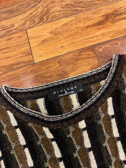 90s Protege 3D Knit Brown Sweater (L)
