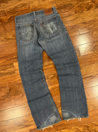 00s Levi's 527 Distressed Boot Cut Jeans (32 x 34)