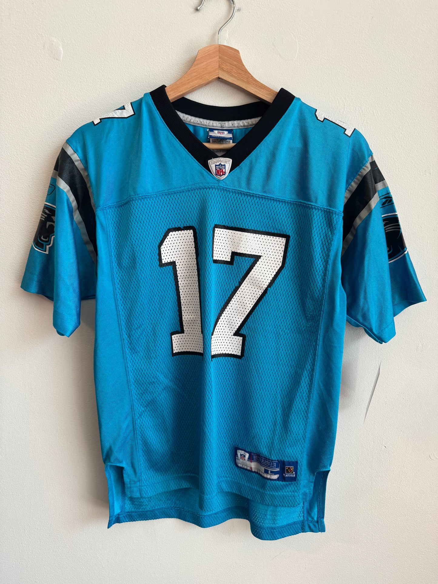 00s Carolina Panthers Jake Delhomme Blue Reebok Jersey (Youth L)
