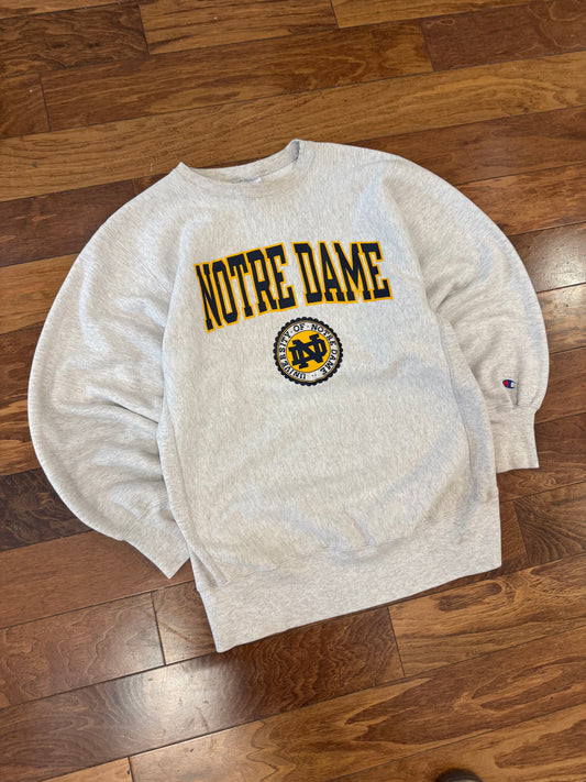 90s Notre Dame Champion Reverse Weave Crewneck (XL)
