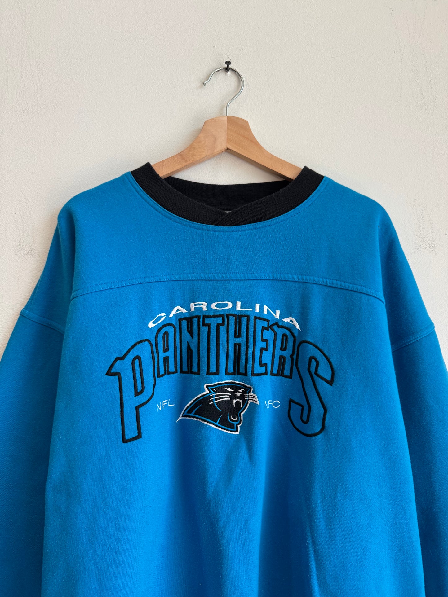 90s Carolina Panthers Blue Embroidered Lee Crewneck (XL)