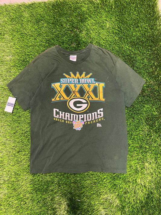 1997 Green Bay Packers Super Bowl Pro Player Green Tee (XL)