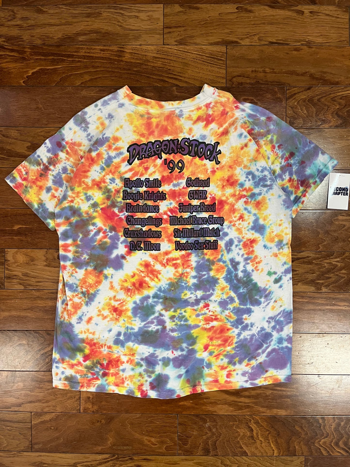 1999 Dragonstock Dragon Con Tie Dye Band Lineup Vintage Tee (XXL)