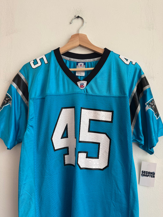 00s Carolina Panthers Brad Hoover Electric Blue Jersey (Youth XL)