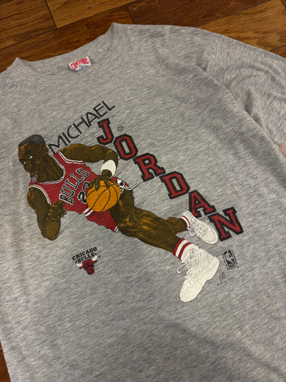 1986 Michael Jordan Bulls Caricature Rare Graphic Tee (XL)