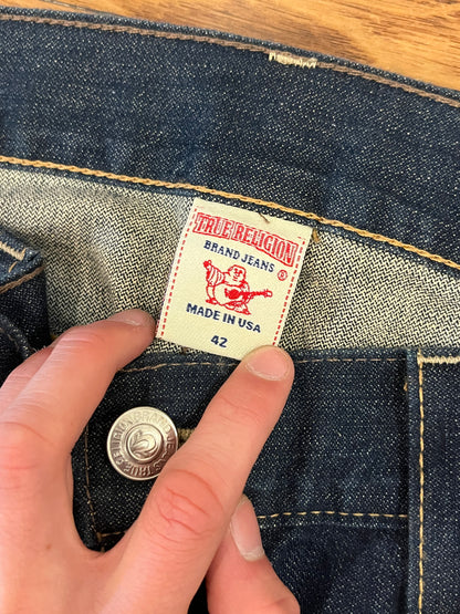 00s True Relgion Ricky Brown Logo Jeans (44x36)
