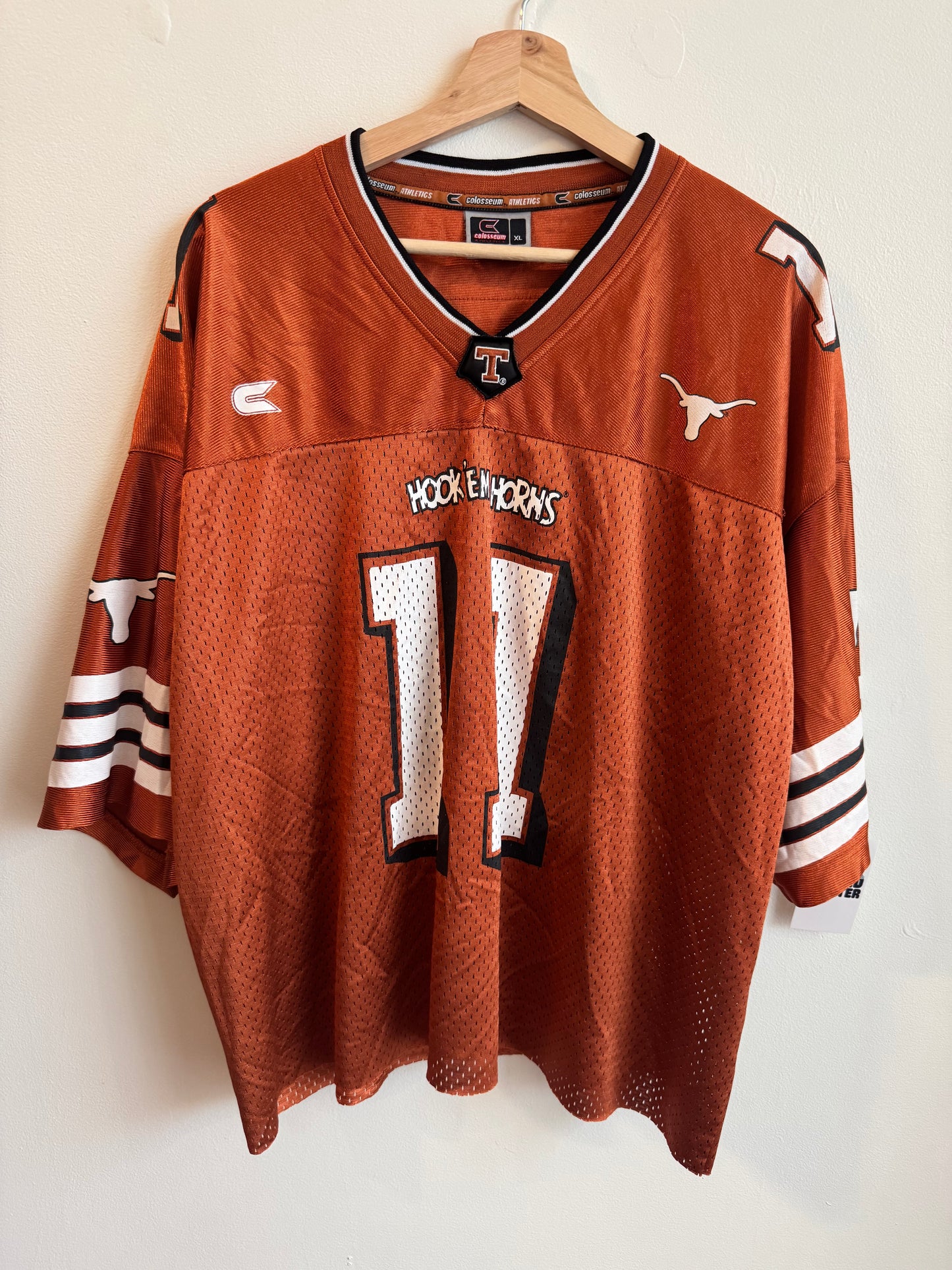 00s Texas "Hook Em Horns" Colosseum Football Cropped Jersey (XL)