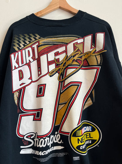 00s Nascar Kurt Busch Sharpie Back Graphic Crewneck (XXL)