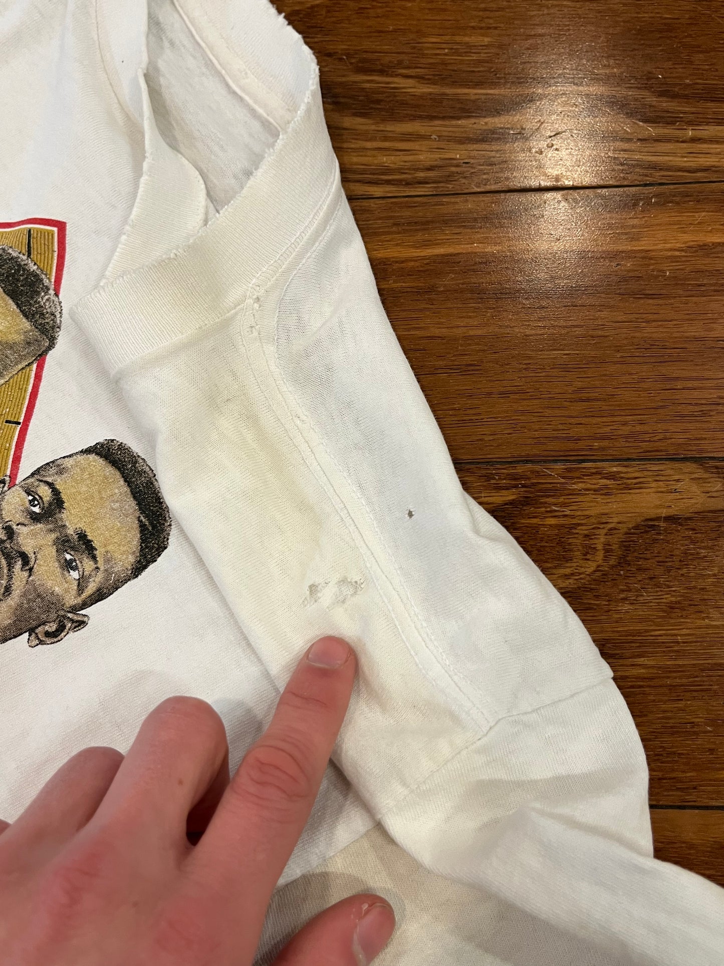 90s Vintage Portland Trail Blazers Caricature Young Guns Thrashed Tee (L)
