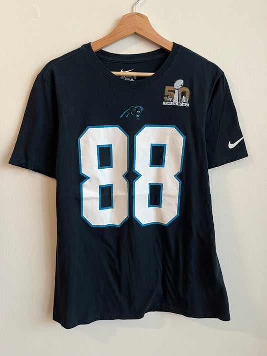 2015 Carolina Panthers Greg Olsen Super Bowl 50 Tee (M)
