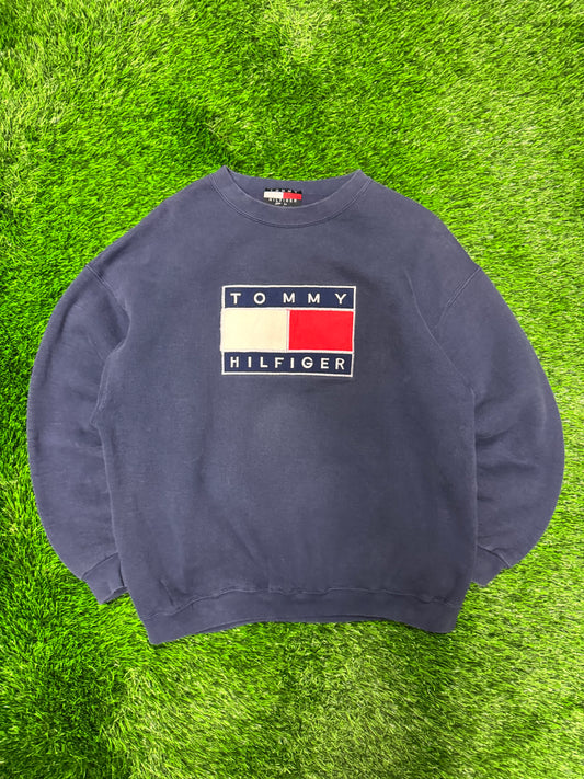 90s Tommy Hilfiger Vintage Faded Logo Crewneck (L)
