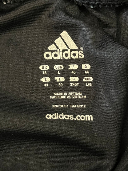 2010s Adidas Black/Neon Striped Track Pants (L)