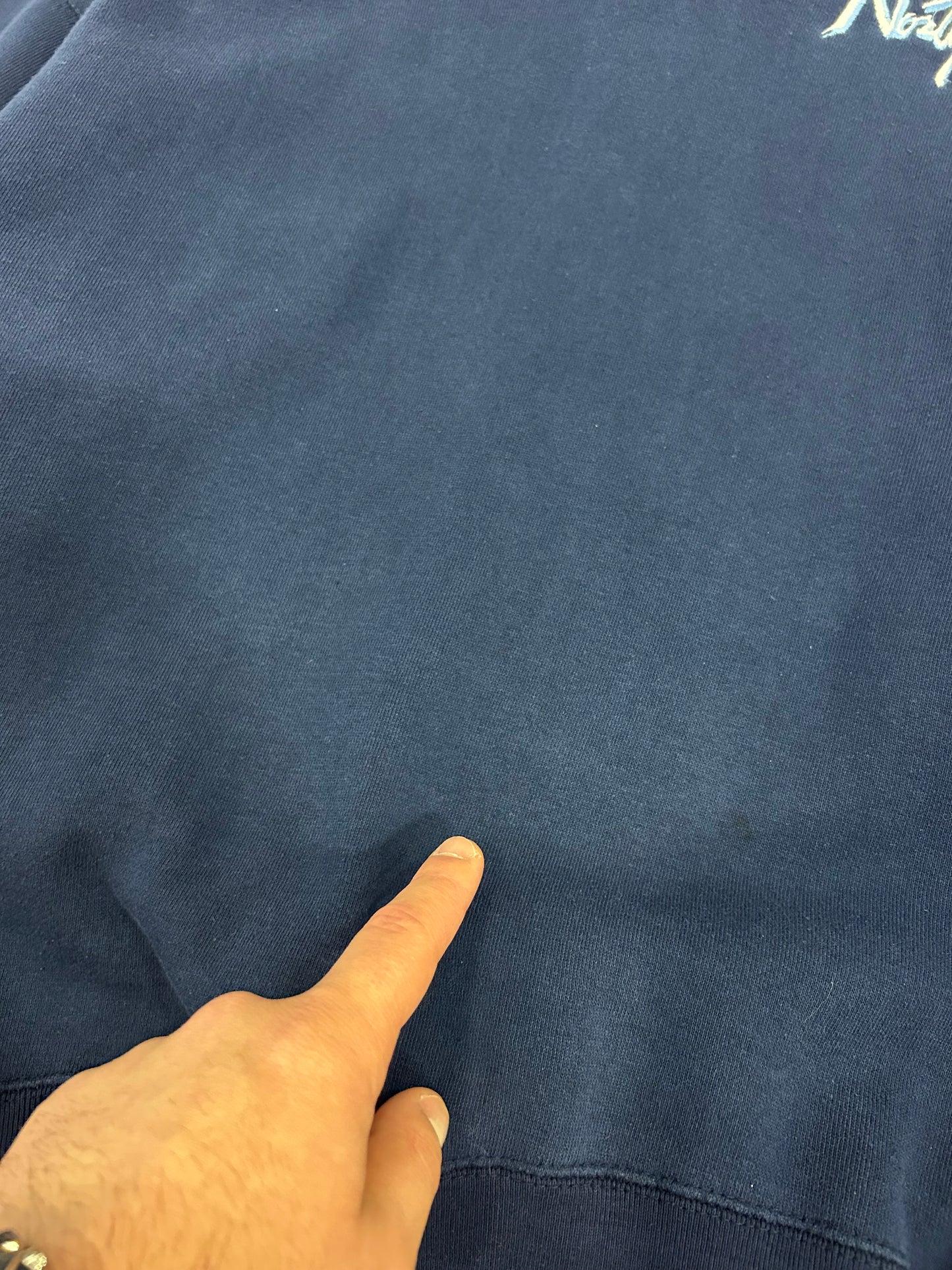 90s UNC Script Vintage Henley Hoodie (XL)