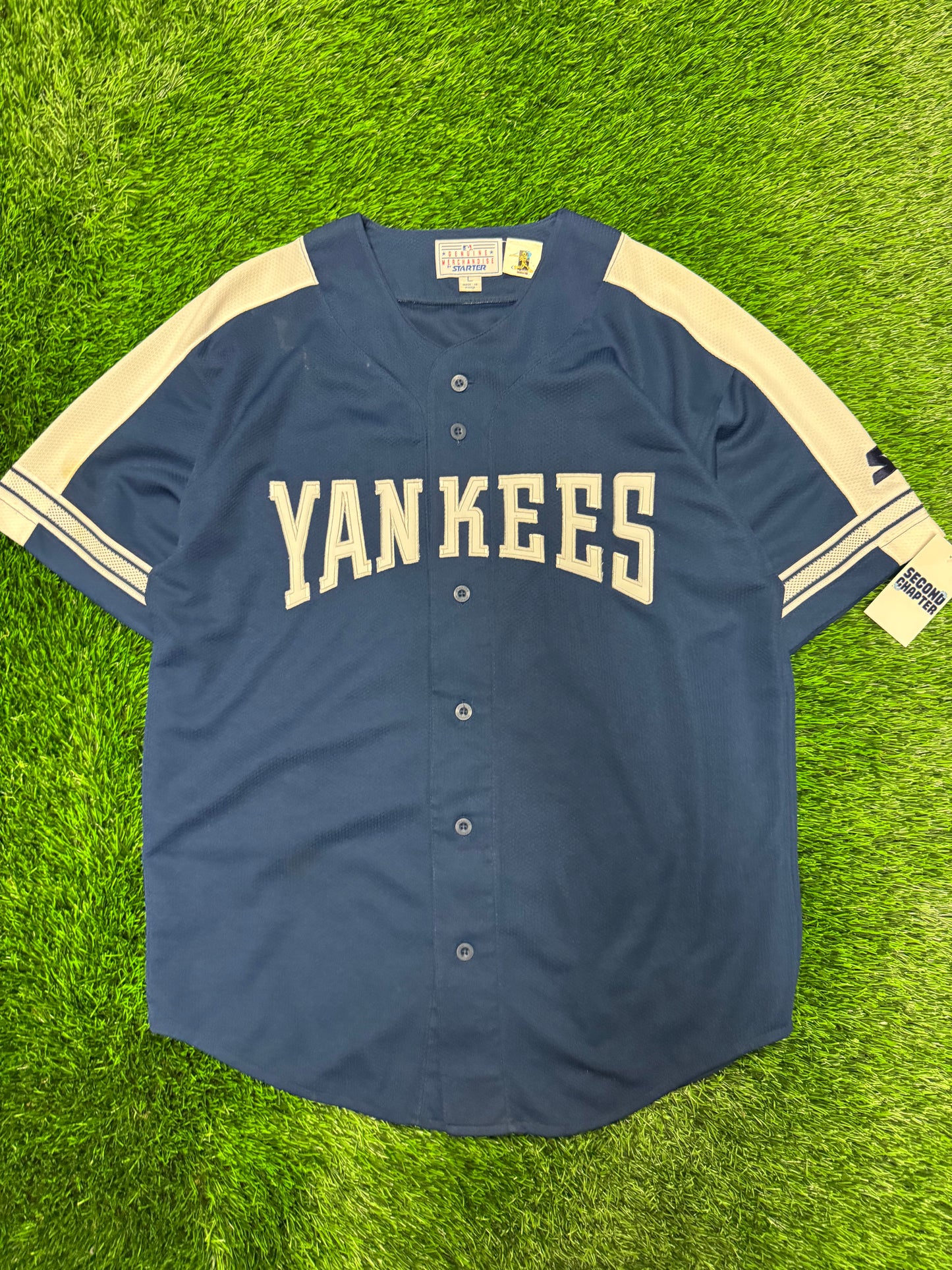 90s New York Yankees Chuck Knoblauch #11 Vintage Starter MLB Jersey (L)