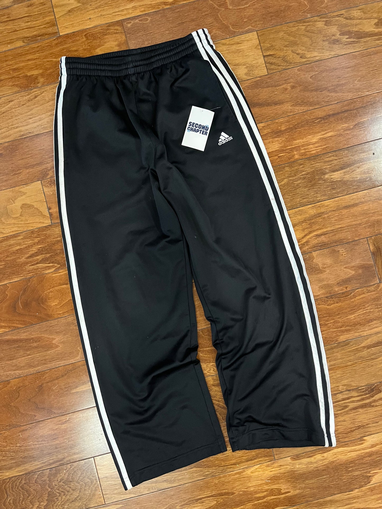 00s Adidas Baggy Black Sweat Pants (Youth L)