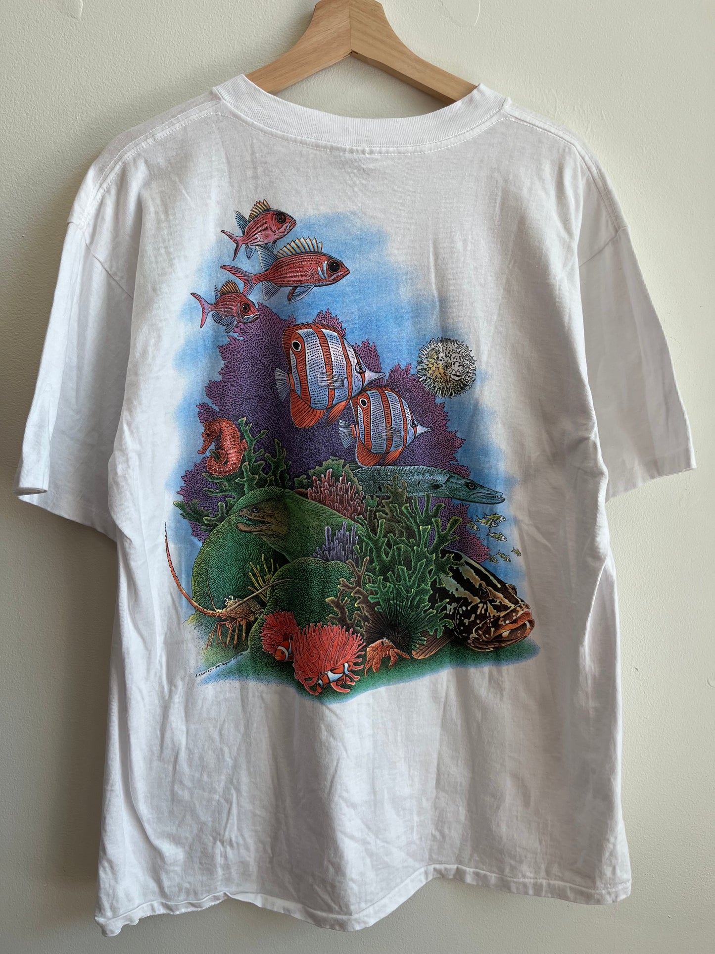 1988 Nassau Bahamas Ocean Nature Graphic Tee (XL)