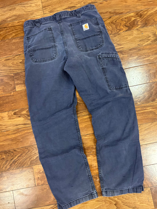 00s Carhartt Faded Navy Pants (36 x 32)