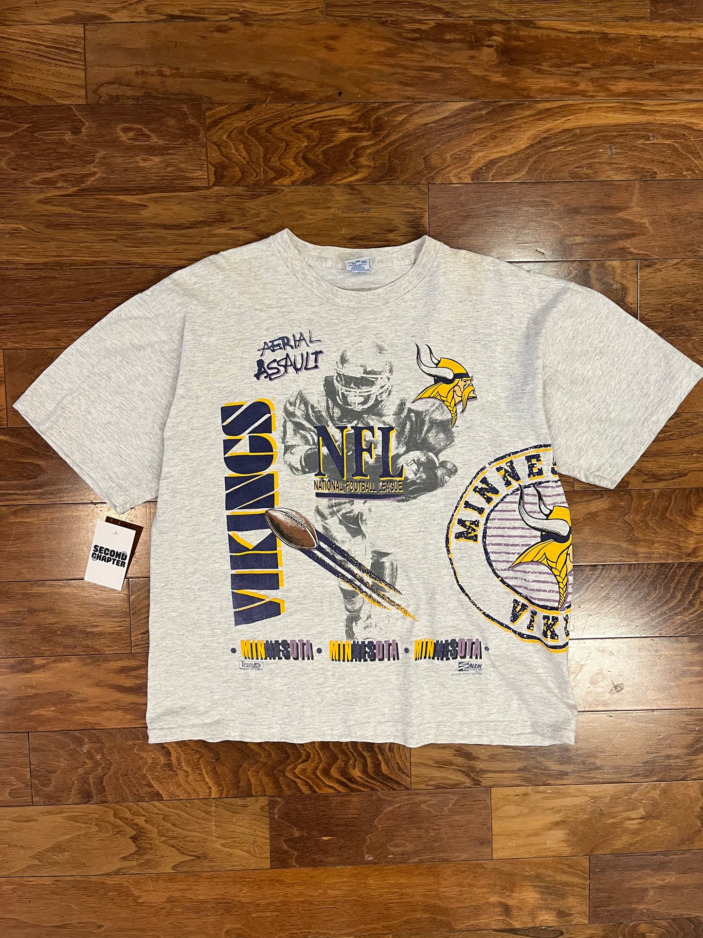1991 Minnestoa Vikings NFL Wrap Around Graphic Tee (XL)