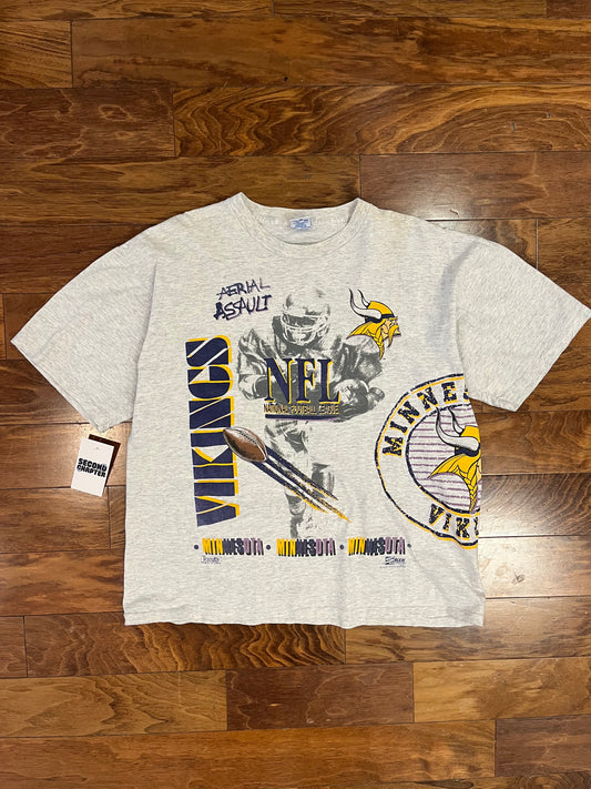 1991 Minnestoa Vikings NFL Wrap Around Graphic Tee (XL)