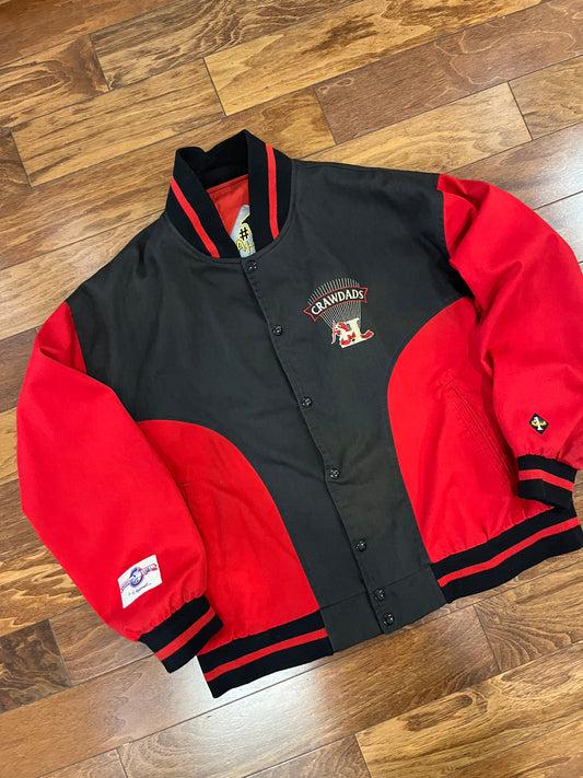 90s Hickory Crawdads Vintage MLB Letterman Jacket (XL)