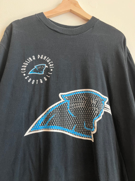 90s Carolina Panthers True Fan Faded Logo Tee (L)