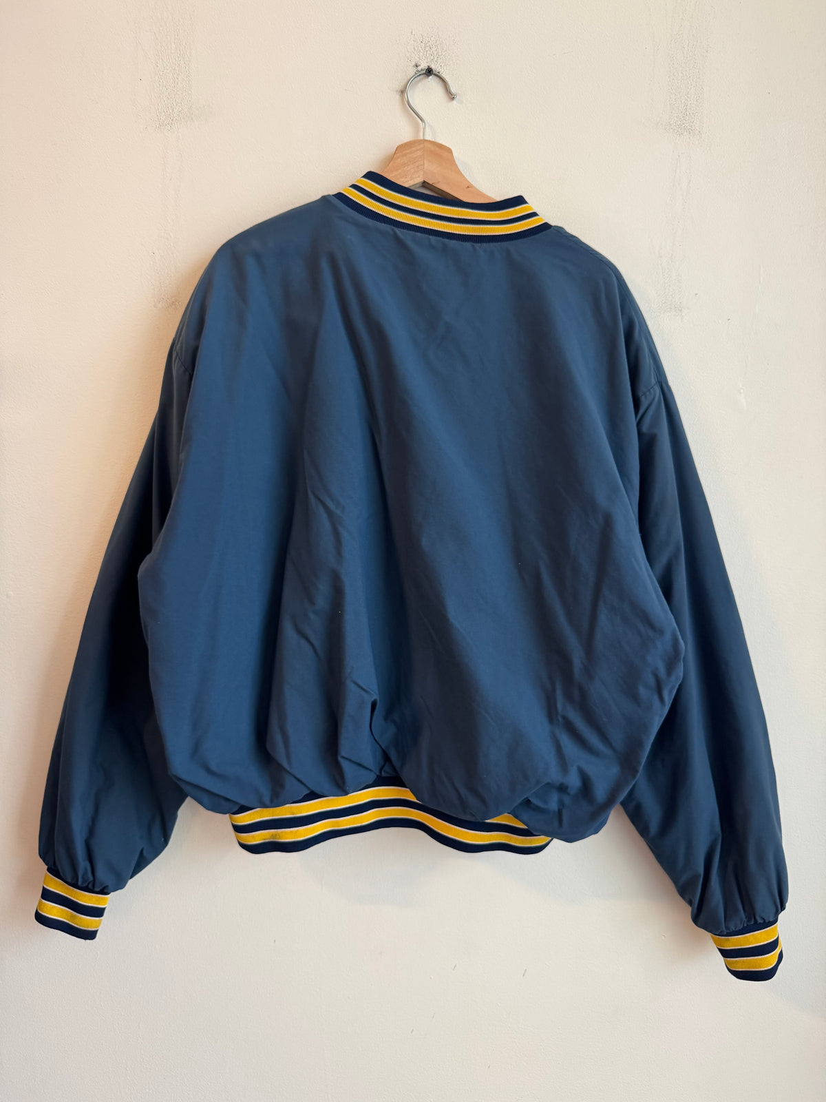 80s Notre Dame Boxy Swingster Vintage Windbreaker Varsity Jacket (L)