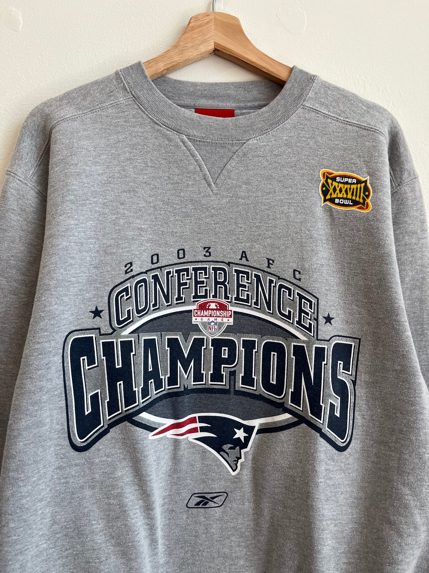 2003 New England Patriots Conference Champions Crewneck (M)