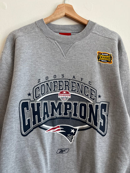 2003 New England Patriots Conference Champions Crewneck (M)