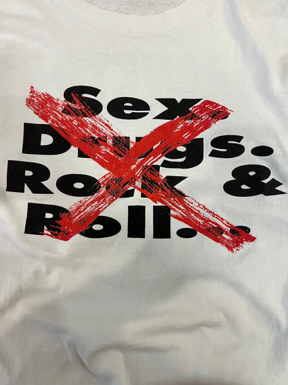 90s Nike "No Sex, Drugs, Rock & Roll" Rare Basketball Tee (L)