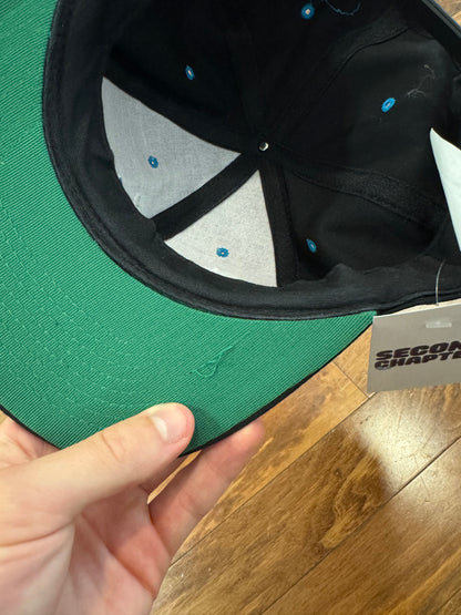 90s Carolina Panthers Logo Spell Out Black Hat (OS)