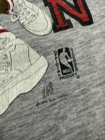 1986 Michael Jordan Bulls Caricature Rare Graphic Tee (XL)