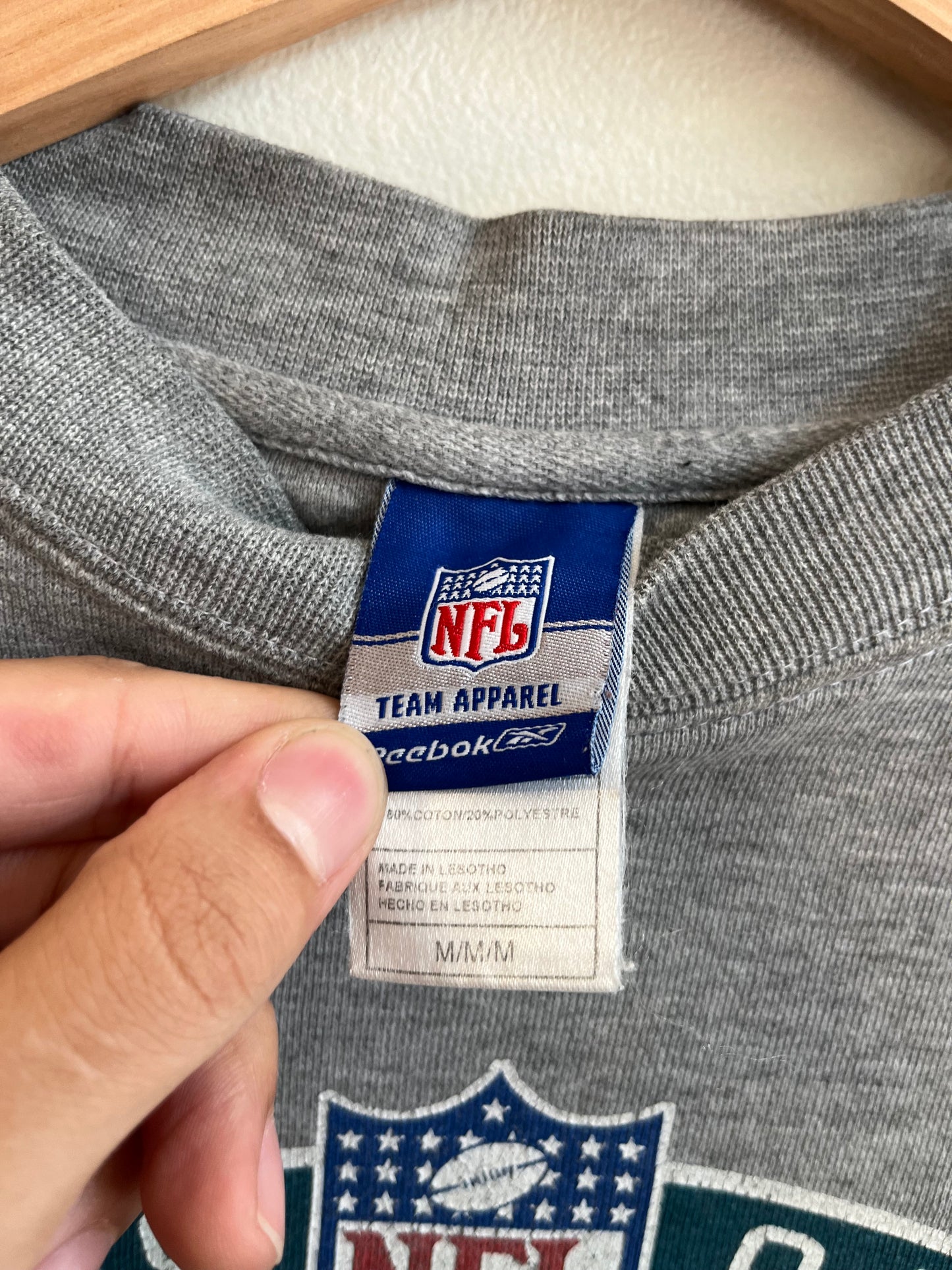 2004 Philadelphia Eagles Reebok NFL NFC Champions Grey Crewneck (M)