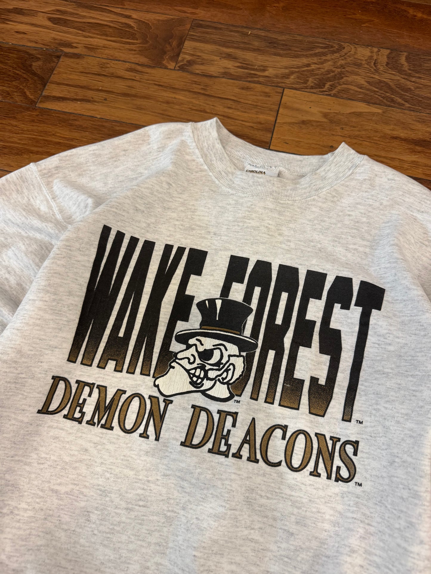 90s Wake Forest Spell Out Vintage Crewneck (M)